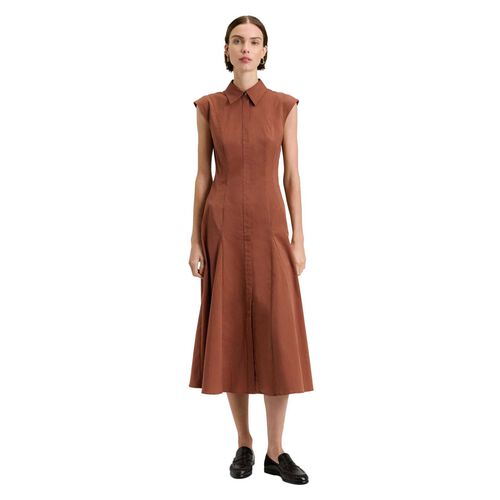 Veronika Maine Cotton Nylon A Line Shirtdress